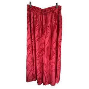 NWT Missing Polynesia Red Coco Palms Culottes Wide Leg Palazzo Pants M/L